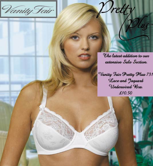 Vanity Fair Pretty Plus Lingerie. Lace and Jaquard Underwired Bra